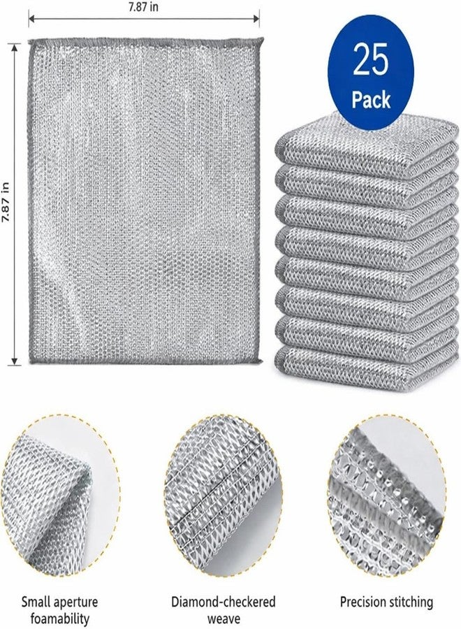 HARRY EMPIRE Non-Scratch Wire Dishcloth Scrubber | Reusable Stainless Steel Dish Wash Cloth for Utensils Cleaning | Multipurpose Wet & Dry Cleaner for Dishes, Sinks & Kitchen Surfaces (Pack of 25) - Image 2